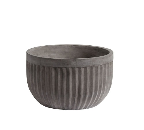 Concrete Fluted Planter, Grey, 19.75" Diam. x 12' H, Like New, retail - $149 - Lot 249