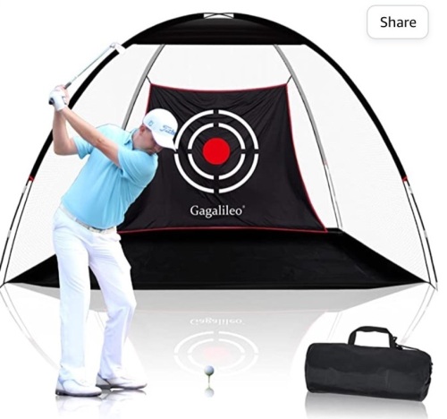 Golf Nets for Backyard Driving, 10x7ft Golf Practice Net with3 Aim Golf Target & Golf Bag, Golf Hitting Net for BackyardIndoor Outdoor Use, Golf Gifts for Men/Women Black, LOT of 2, Like New, Retail - $58.99 - Lot 254