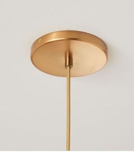 Sculptural Glass Pendant Canopy Damp UI, Pendant, Brushed Brass, Like New, retail - $139 - Lot 274