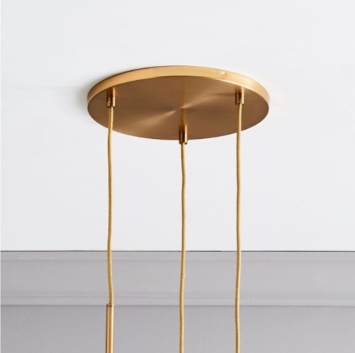 Sculptural Glass 3 Lt Round Canopy, 3 Lt Round, Brushed Brass, Like New, retail - $172 - Lot 275