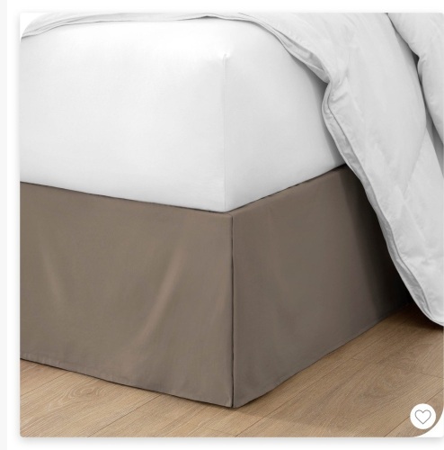 Tailored 15 inch Microfiber Taupe Full XL Bed Skirt by Bare Home, Like New, Retail - $21.99 - Lot 279