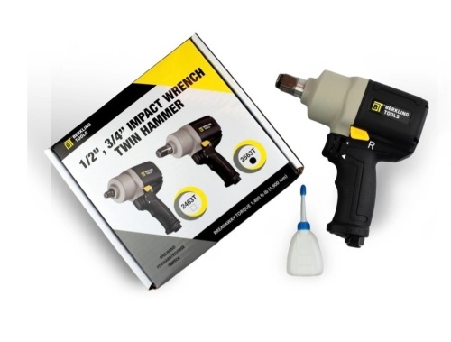 2563T 3/4' HEAVY DUTY TWIN HAMMER PNEUMATIC IMPACTWRENCH, Like New, Retail - $159 - Lot 291