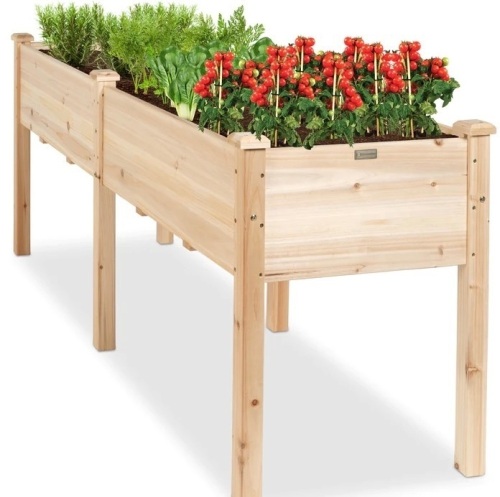 Raised Garden Bed, Elevated Wood Garden Planter Stand -72×24x30in, Like New, Retail -$169.99 - Lot 295