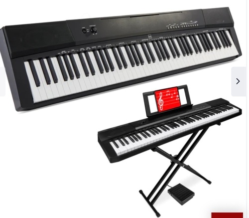 88-Key Digital Piano Set w/ Semi-Weighted Keys, Stand, Sustain Pedal, Like New, Retail - $229.99 - Lot 315