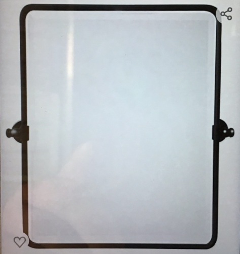 20 x24 " Farmhouse Black Metal Framed Pivot RectangleBathroom Mirror Rounded Rectangluar Tilting Beveled VanityMirrors for Wall Décor, Like New, Retail - $118.99 - Lot 318