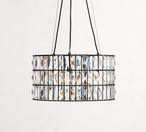 Adeline Faceted Crystal Round Chandelier, Bronze, Small 19.5"Diameter, Like New, Retail - $1,199 - Lot 327
