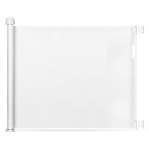 Retractable Baby Gate, Momcozy Mesh Safety Gate for Babies andPets, Extra Wide Safety Baby Gate 33.7" Tall, Extends to 55" Wide,Pet Dog Gate for doorways, Stairs, Hallways, Indoor/Outdoor (White), Like New, Retail - $54.99 - Lot 329