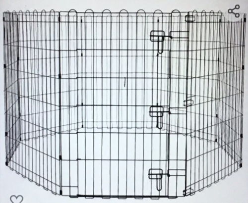 Amazon Basics Foldable Metal Pet Dog Exercise Fence PenWith Door Gate - 60 x 60 x 36 Inches, Black, Like New, retail - $51.56 - Lot 338