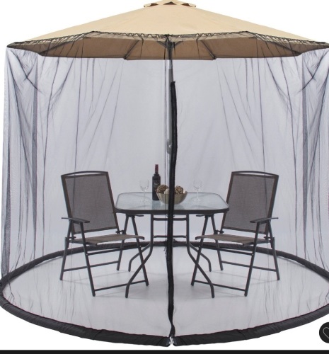 Best Choice Products 9ft Adjustable Bug Screen Accessory forOutdoor Patio Umbrella w/ Polyester Net, Fillable Base, Like New, retail - $34.99 - Lot 348