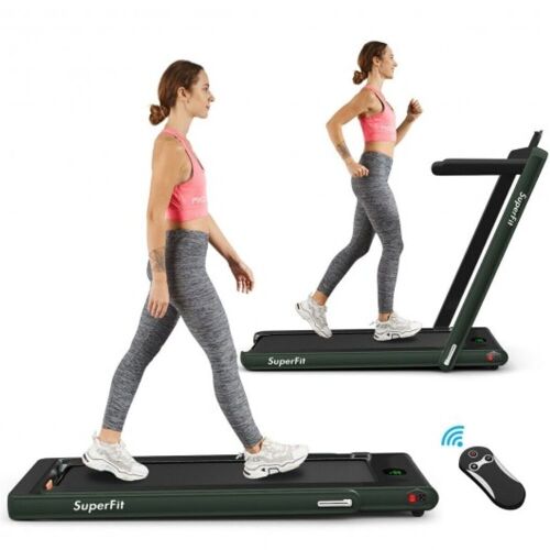 2.25 HP Under Desk Electric Treadmill with Bluetooth Speaker and LED Display - Green - Lot 90