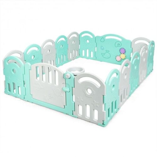 16-Panel Baby Playpen with Music Box and Basketball Hoop - Lot 110