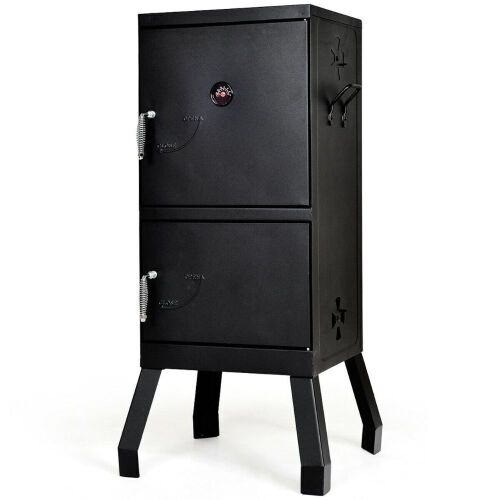 Vertical 2-Tier Outdoor Barbeque Grill with Temperature Gauge - Lot 225