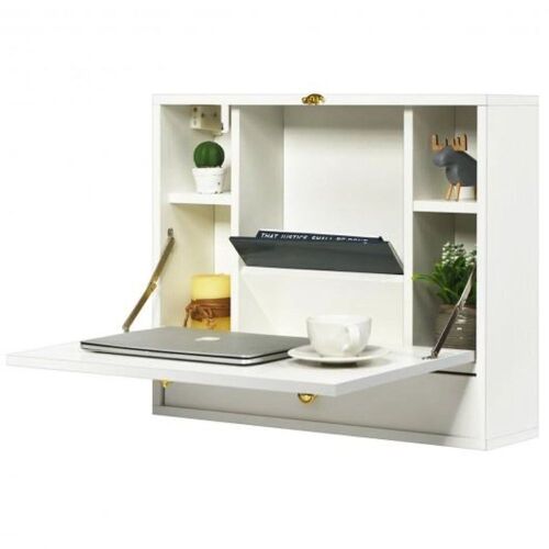 Wall-Mounted Folding Hideaway Desk with Drawer - Lot 632