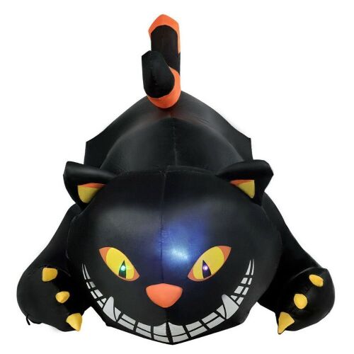 6' Giant Creeping Inflatable Black Cat with LED Lights - Lot 727