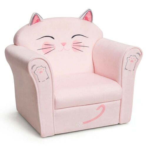 Kids Cat Design Upholstered Sofa Chair - Lot 737