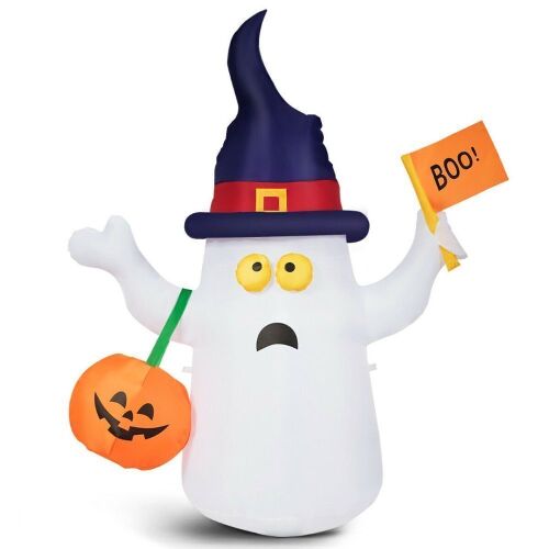 5' Halloween Inflatable Ghost Light with Flag Hat Bag - Lot 738