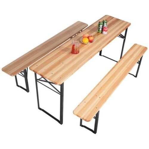 3-Piece Folding Wooden Picnic Table Set - Lot 867