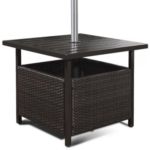 Patio Rattan Steel Table - Lot 1136