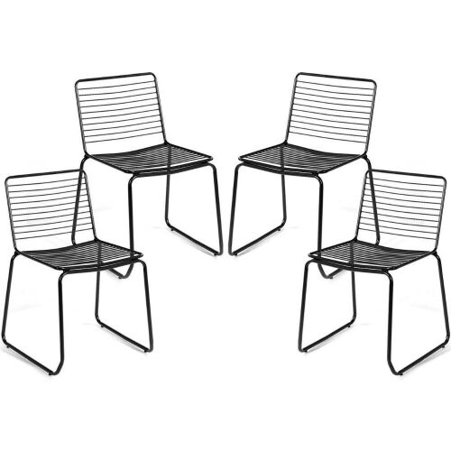 Set of (4) Stackable Metal Dining Chairs - Lot 1163