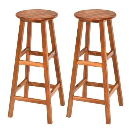 Set of (2) 30" Acacia Wood Barstools - Lot 1173