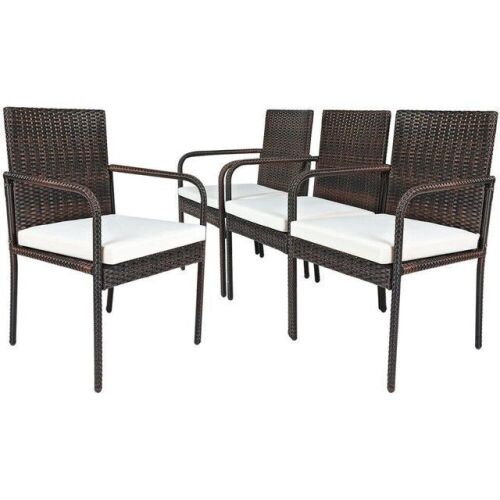 Set of (4) Patio Rattan Dining Chairs - Lot 1191