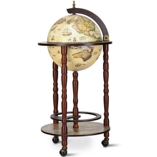 17" Italian Style Wooden Globe Bottle Rack - Lot 1197