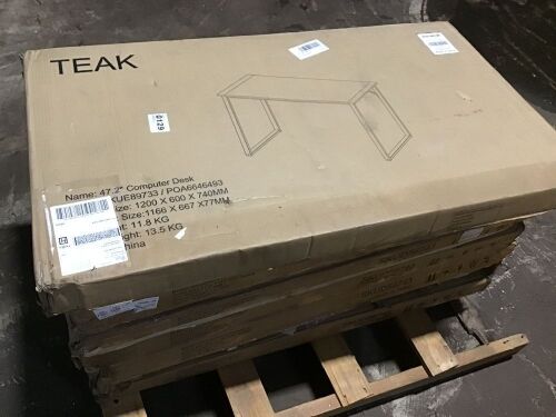 Lot of (7) 47.2" Computer Desks - Unknown Condition - Lot 631