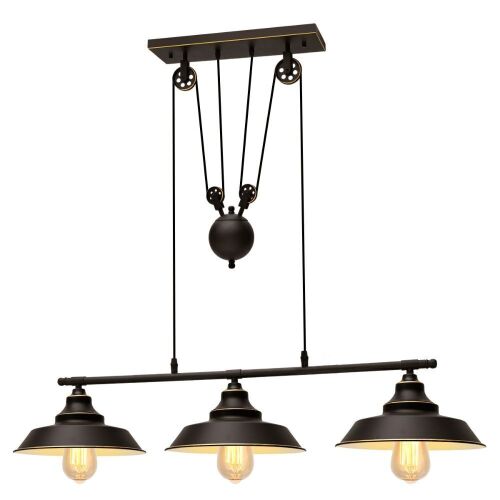 3-Light Pulley Pendant Light - Lot 430