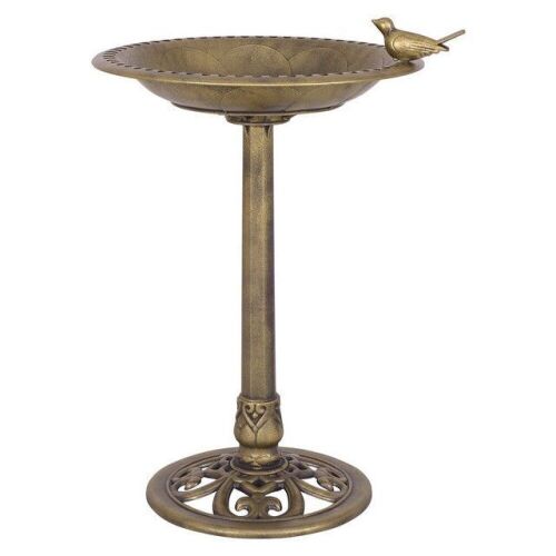 Antique Gold Bird Bath Feeder - Lot 673