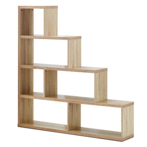 6 Cubes Ladder Shelf Corner Bookshelf Storage Bookcase - Lot 245