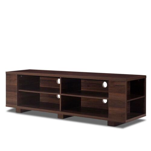59" Console Storage Entertainment Media Wood Tv Stand, Walnut - Lot 194