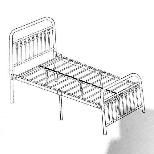 Grayish-White Metal Bed Frame - Full Size - Lot 346