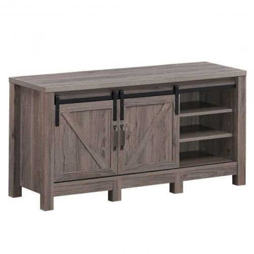 55" Tv Sliding Barn Door Entertainment Center  - Lot 351