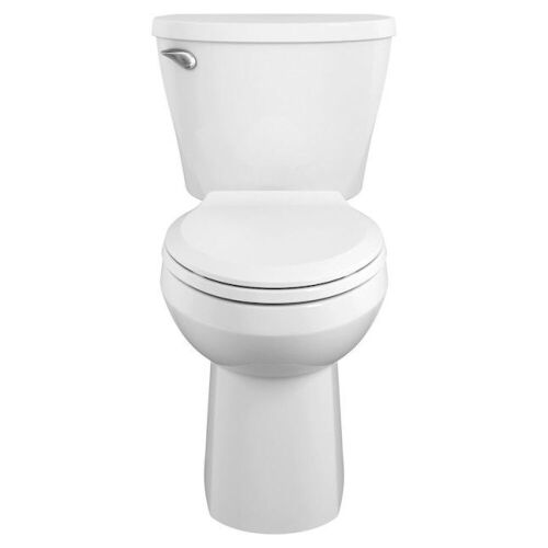 American Standard Mainstream White Elongated Chair Height 2-piece WaterSense Toilet 12-in Rough-In Size (Ada Compliant) - Lot 169