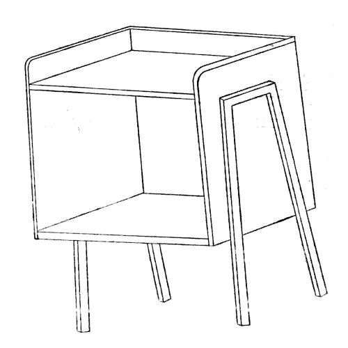 2-Tier End Table - Unknown Color - Lot 934