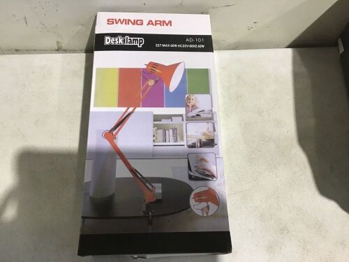 Lot of (2) Desk Lamps with Table Clamp - Various Colors - Lot 486