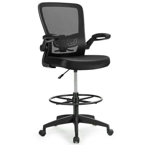 Tall Office Chair Adjustable Height w/Lumbar Support Flip Up Arms - Lot 472