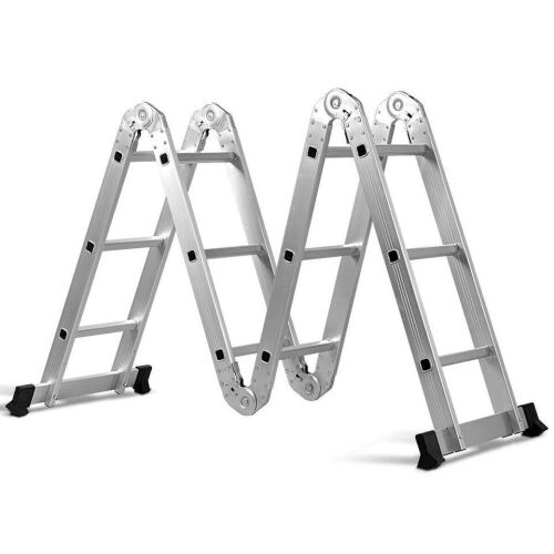 12.5' 12-Step Multi Purpose Aluminum Folding Scaffold Ladder - Lot 477