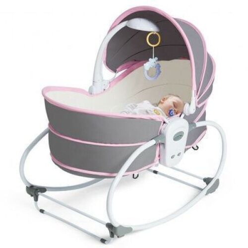 5 in 1 Portable Baby Multi-Functional Crib with Canopy Toys - Lot 810