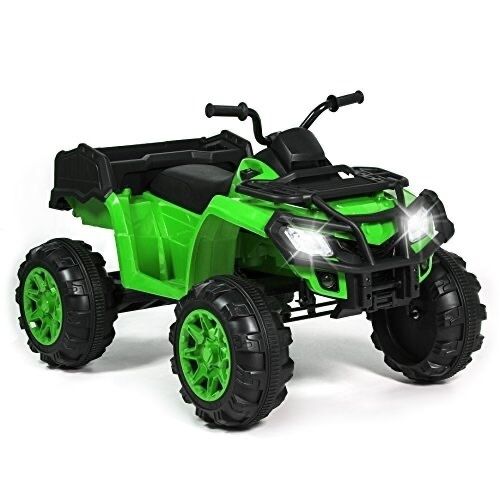 12V Kids Ride-On 4-Wheeler Quad ATV Car w/ 3.7mph Max, Bluetooth, Headlights - No Battery - Lot 173