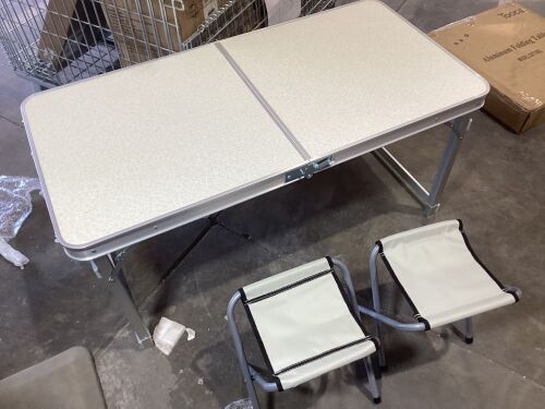 Aluminum Folding Table and Chair Set - Lot 550