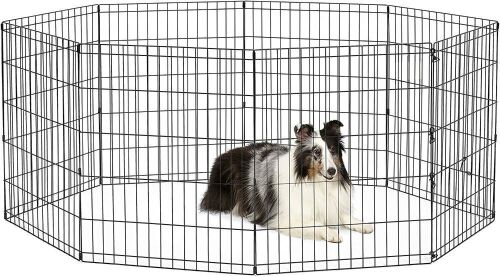 New World Dog Exercise Pen & Playpen, 18-Inch, No Door, Black  - Lot 735