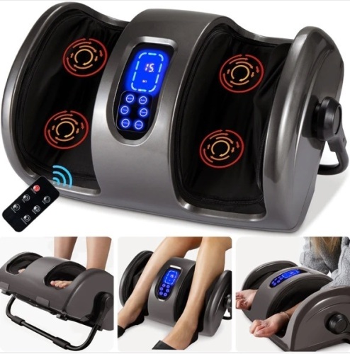 Reflexology Shiatsu Foot Massager w/ High-Intensity Rollers, Remote Control, Powers On, Appears New - Lot 115