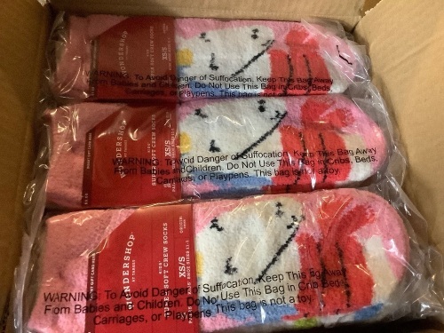 Box of (6) Packs of Socks, Small, Appears New - Lot 213