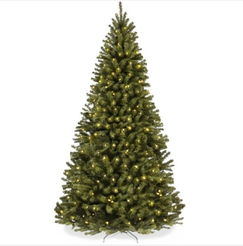 Pre-Lit Artificial Spruce Christmas Tree w/ Foldable Metal Base, Untested, Appears New - Lot 247