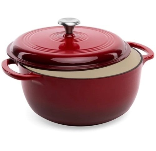6qt Non-Stick Enamel Cast-Iron Dutch Oven Kitchen Cookware w/ Side Handles, Appears New - Lot 255