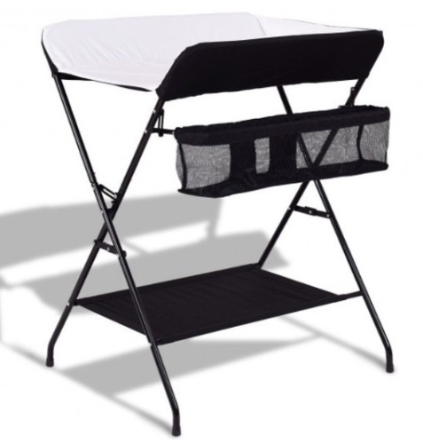 Baby Storage Folding Diaper Changing Table-Black, Appears New - Lot 262