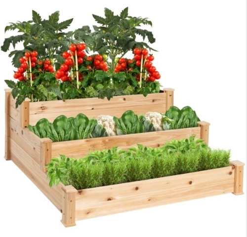 3-Tier Raised Fir Wood Garden Bed Planter, Appears New - Lot 276