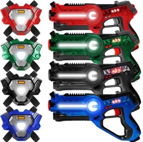 Set of 4 Infrared Laser Tag Guns and Vests for Kids & Adults, Appears New - Lot 169
