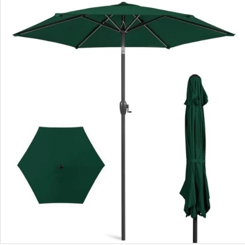 Outdoor Market Patio Umbrella w/ Push Button Tilt, Crank Lift - 7.5ft, Appears New - Lot 125